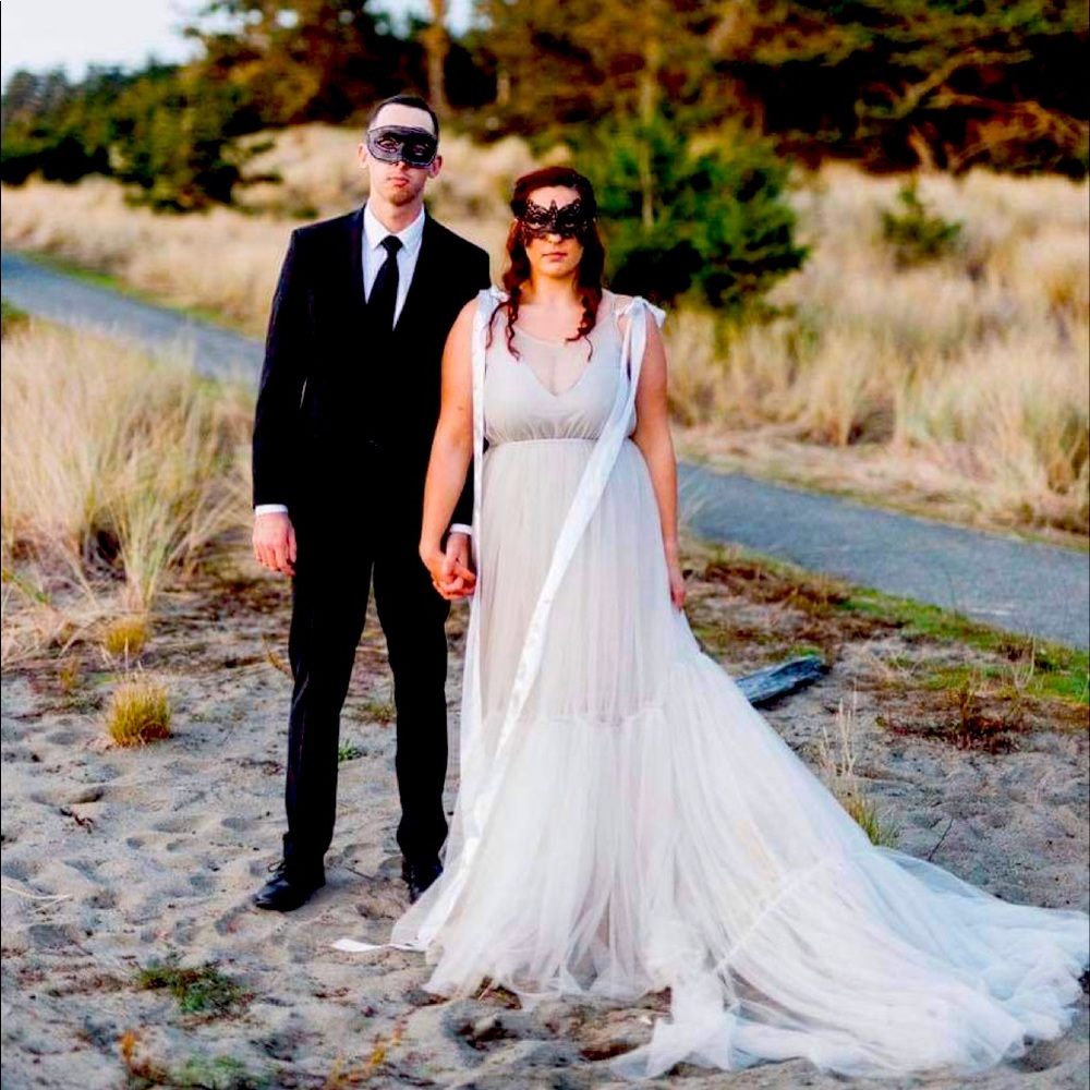 Grey/Blue tulle gown with body suit